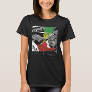 Lion of Judah Haile Selassie I with reggae flag T-Shirt