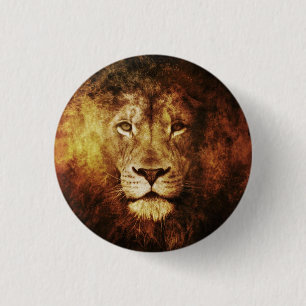 Lion of Judah - Haile Selassie - Rastafari Button