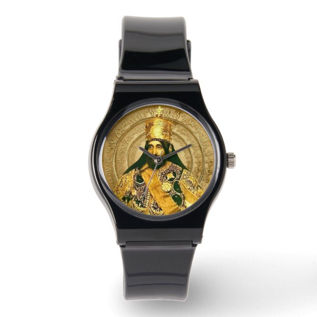 Lion of Judah Jah Army Haile Selassie Rasta Roots Watch (Front)