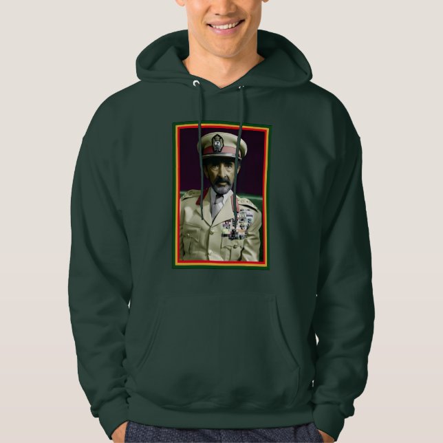 Lion of Judah Jah Army INI Haile Selassie Rasta Hoodie (Front)