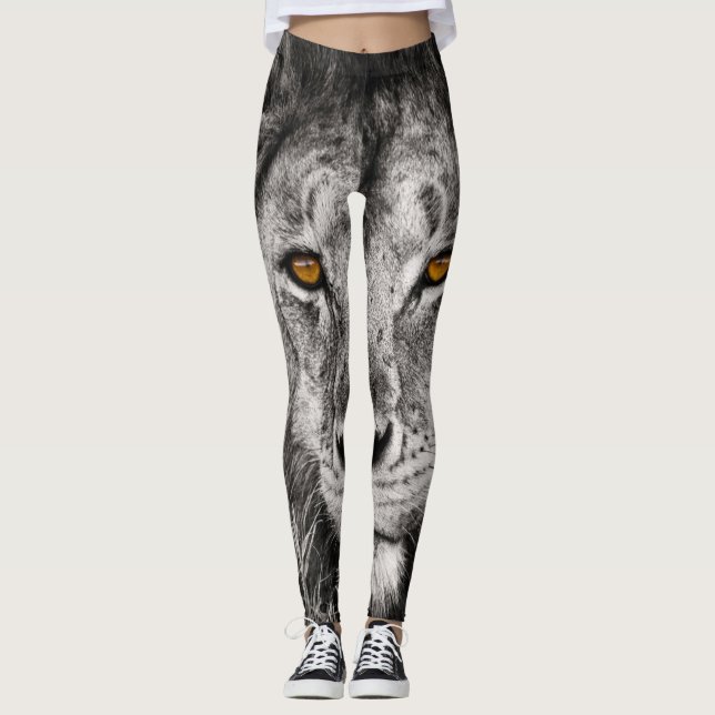 Lion of Judah - Jah Rasta - Power Yoga Leggings (Front)