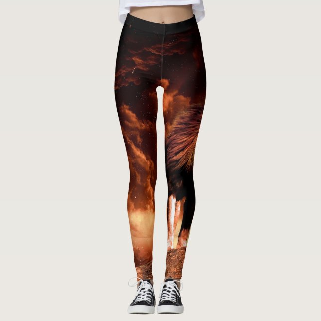 Lion of Judah - Jah Rasta - Power Yoga Leggings (Front)