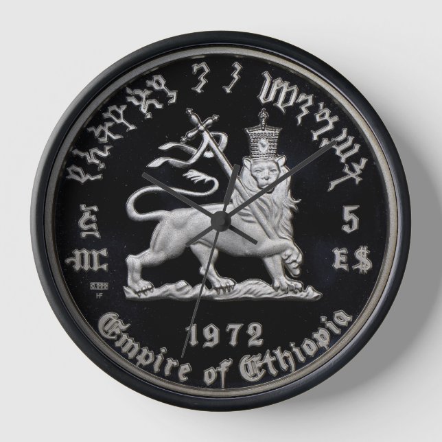 Lion of Judah Jah Rastafari Rasta Reggae Roots Clock (Front)