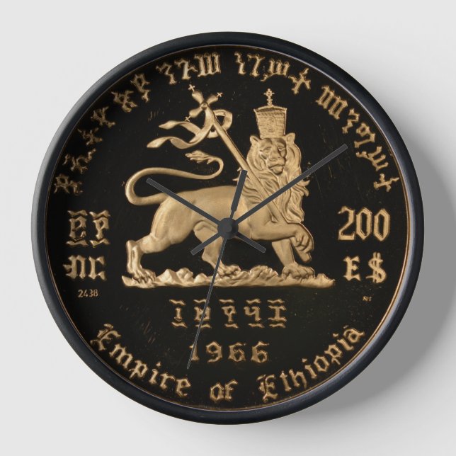 Lion of Judah Jah Rastafari Rasta Reggae Roots Clock (Front)