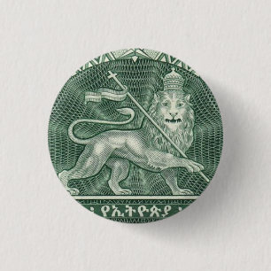 Lion of Judah Jah Rastafari Reggae Rasta Button