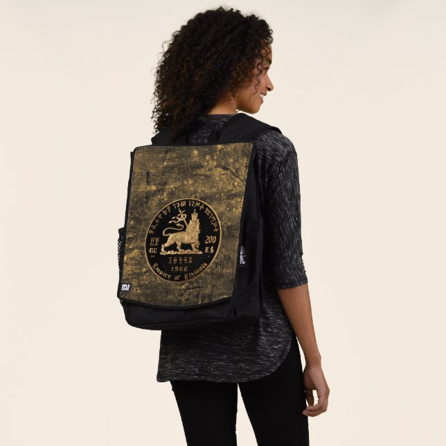 Lion of Judah - Jah Rastafari - Reggae Rucksack Backpack (Worn)