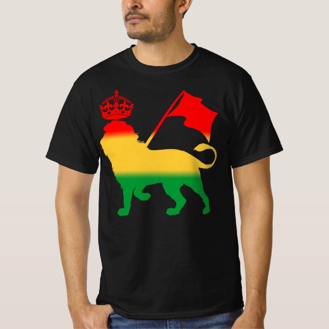 Lion of judah - Jamaica Colours T-Shirt (Front)