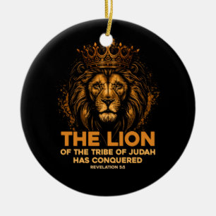 Lion Of Judah Jesus Bible Verse Christian Revelati Ceramic Ornament