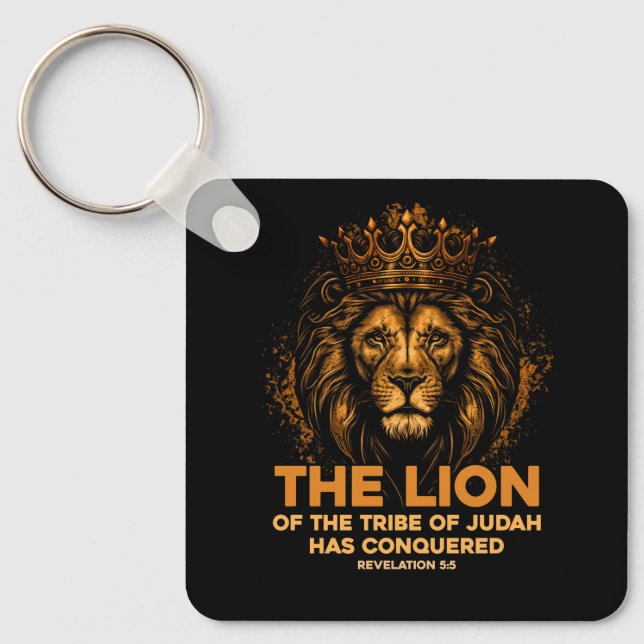 Lion Of Judah Jesus Bible Verse Christian Revelati Key Ring (Front)