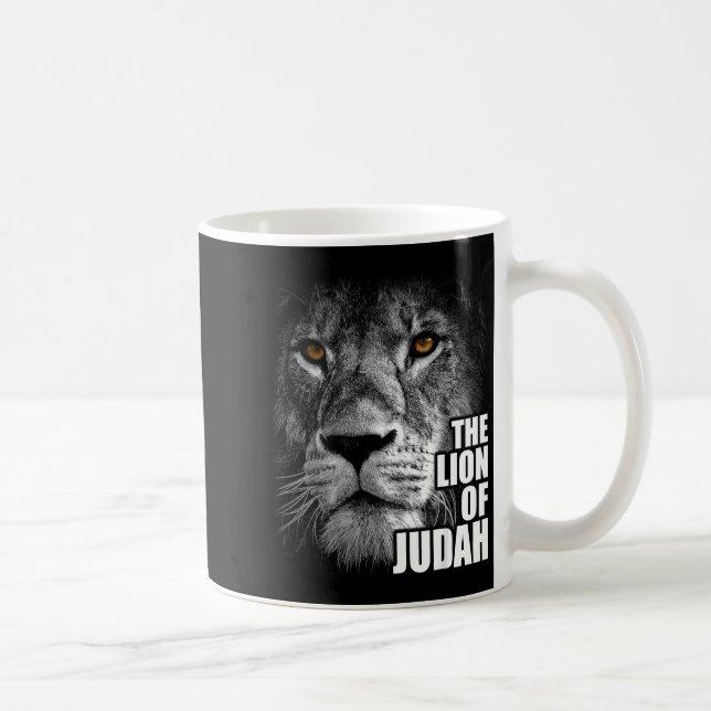 Lion Of Judah Jesus Christian Faith Over Fear  Coffee Mug (Right)