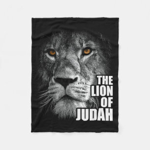 Lion Of Judah Jesus Christian Faith Over Fear Fleece Blanket