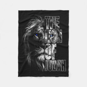 Lion Of Judah Jesus Christian Faith Over Fear Prem Fleece Blanket