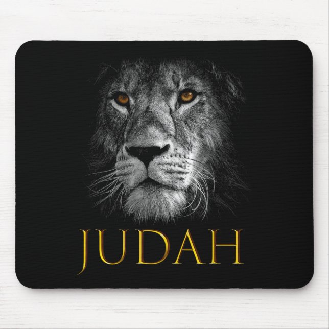 Lion Of Judah Jesus Christian Faith Over Fear Prem Mouse Pad (Front)