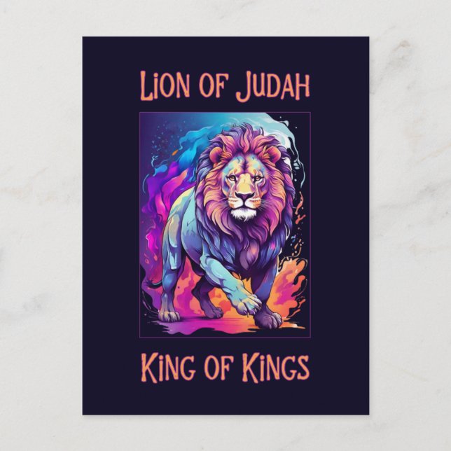 Lion of Judah Jesus Faith Christian Art Postcard (Front)