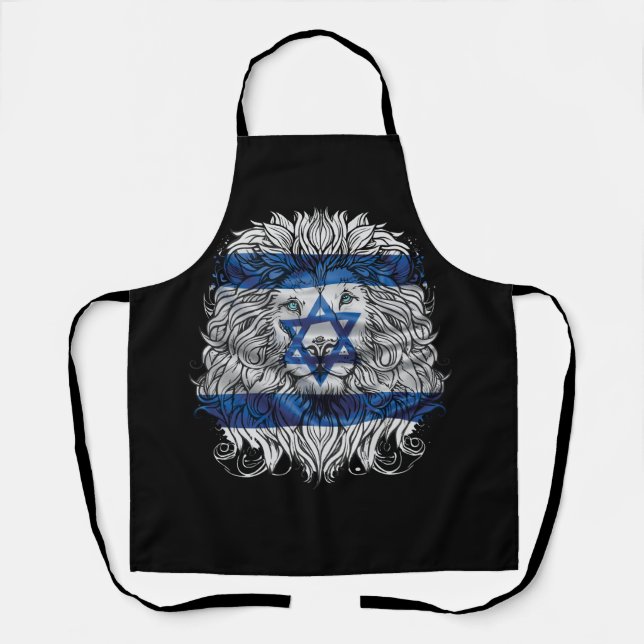 Lion Of Judah Jewish Pride Israel Flag Jerusalem H Apron (Front)