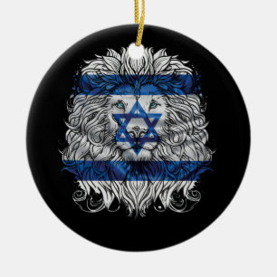 Lion Of Judah Jewish Pride Israel Flag Jerusalem H Ceramic Ornament