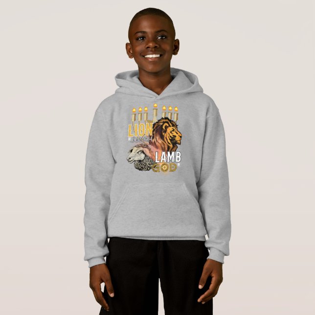 Lion Of Judah Lamb Of God Boy's Hoodie (Front Full)