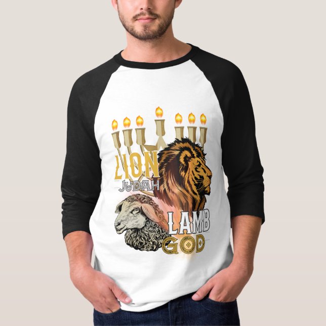Lion Of Judah Lamb Of God Men's 3/4 Sleeve T-Shirt (Front)