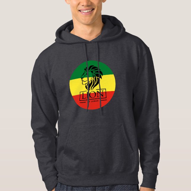 Lion of Judah - Lion Rasta Reggae Hooded - Hoodie (Front)