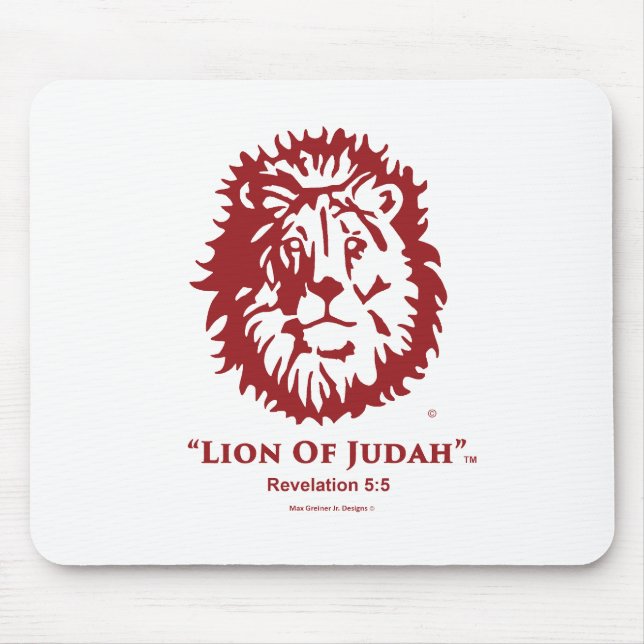 "Lion of Judah" Mouse Pad Cherry Red logo (Front)
