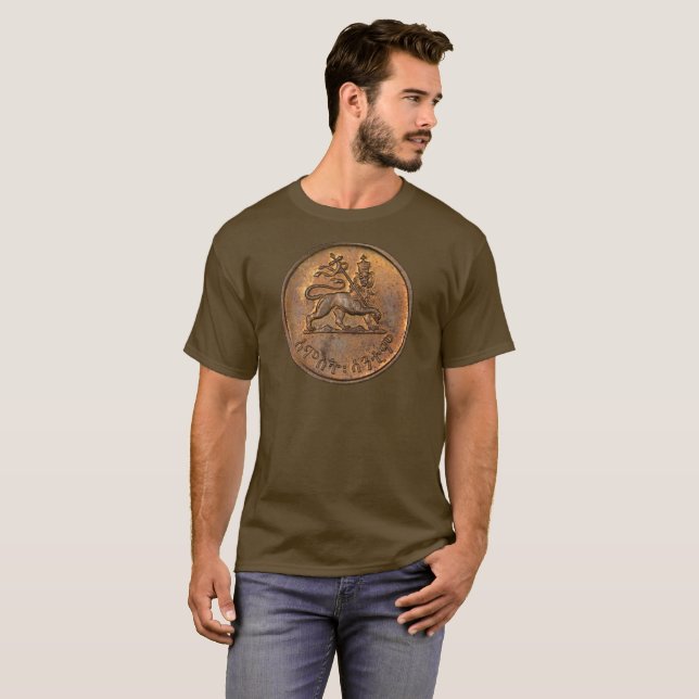 Lion of Judah - Rasta Coin - Reggae Shirt (Front Full)