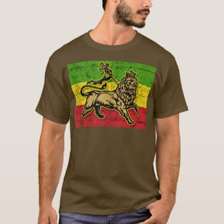 Lion of Judah Rasta Ethiopian Cross Reggae Old Eth T-Shirt