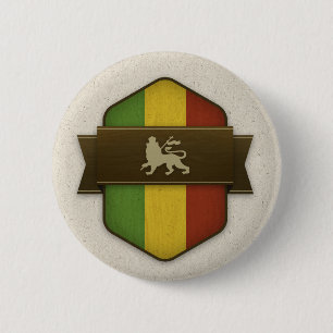 Lion of Judah Rasta Shield 6 Cm Round Badge