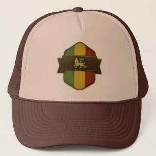 Lion of Judah Rasta Shield Trucker Hat