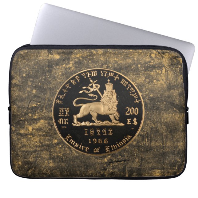 Lion of Judah Selassie Rasta Reggae Africa Roots Laptop Sleeve (Front)