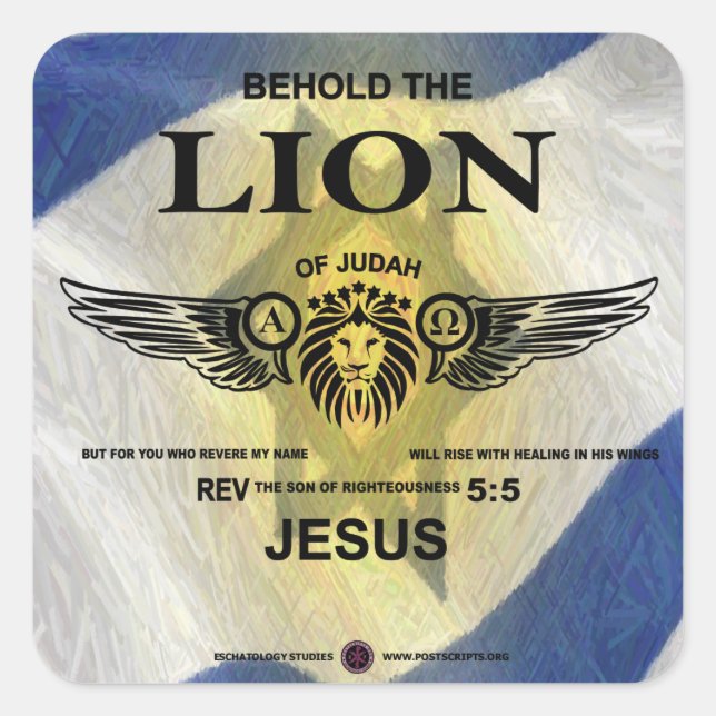 Lion of Judah Square Sticker (Front)