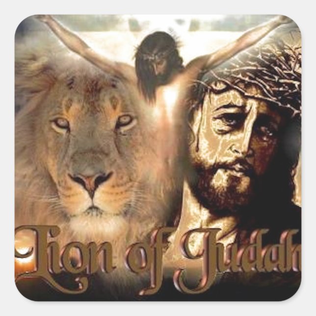 Lion of Judah Square Sticker (Front)