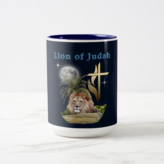Lion Of Judah    Two-Tone Coffee Mug (Center)