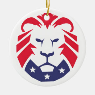 Lion of Patriots Ceramic Ornament