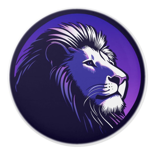 Lion of the 80's ceramic knob (Front)