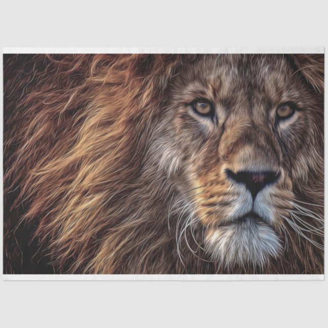 Lion Oil Painting Tissue Paper (Front)