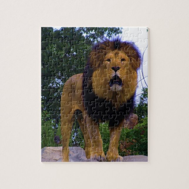 Lion on a Rock Jigsaw Puzzle (Vertical)