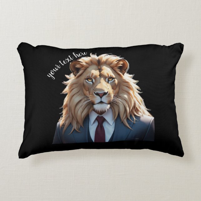 lion on suit  decorative cushion (Front)