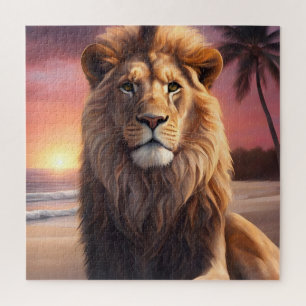 Lion on the beach jigsaw puzzle