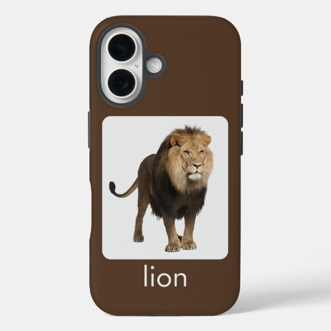 Lion on white and brown with text Case-Mate iPhone case (Back)