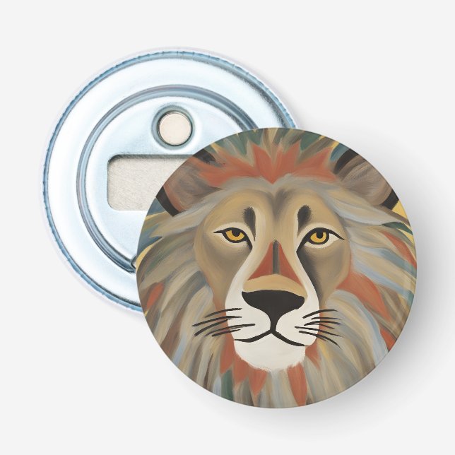 Lion Painting Bottle Opener (Front)