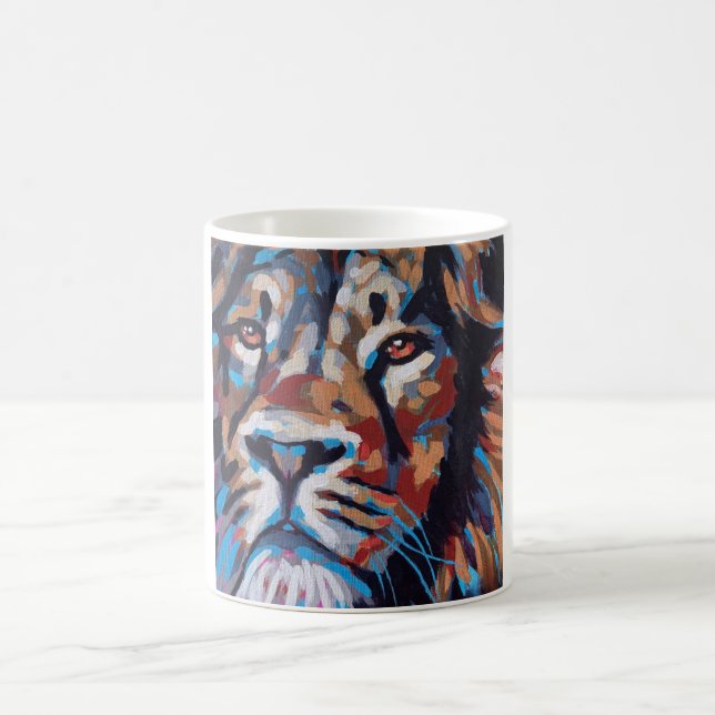 Lion Painting - Gift for Animal Lovers Coffee Mug (Center)