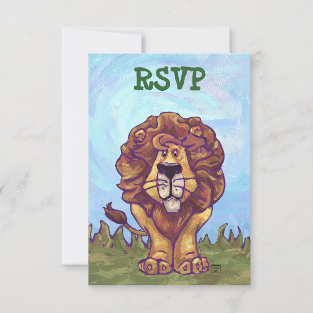 Lion Party Centre RSVP Card (Front)