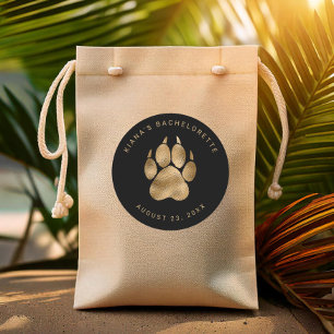 Lion Pawprint Bachelorette Black Gold ID1148 Classic Round Sticker