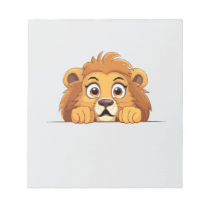 Lion Peeking Cute Adorable Funny Animal Cartoon  Notepad