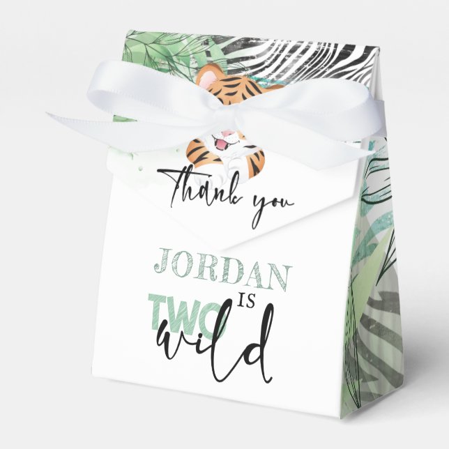 Lion Personalised Wild 2nd Birthday Favour Box (Front Side)