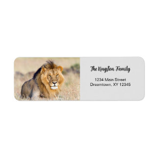 Lion photo personalised Return Address Label