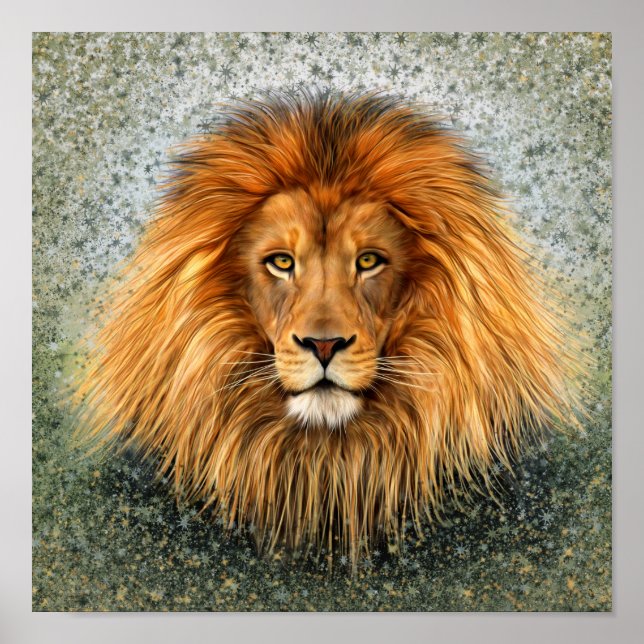 Lion Photograph Paint Art image Poster (Front)