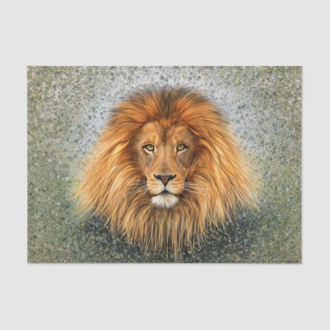 Lion Photograph Paint Art image Tissue Paper (Front)