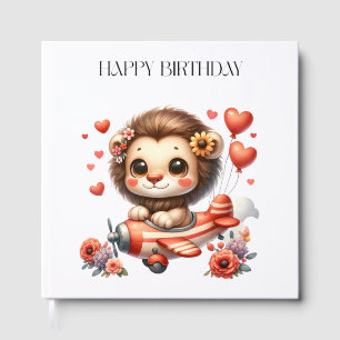 Lion Pilot Birthday Guest Book
