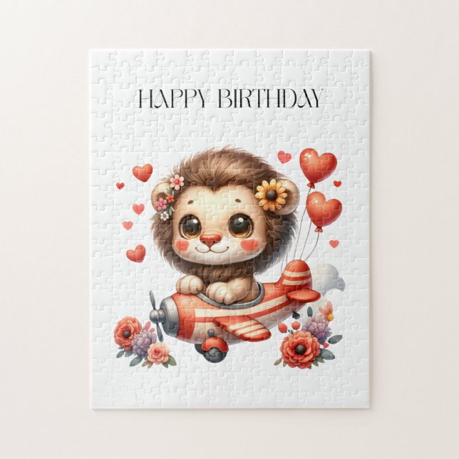 Lion Pilot Birthday Jigsaw Puzzle (Vertical)